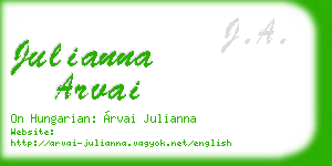 julianna arvai business card
